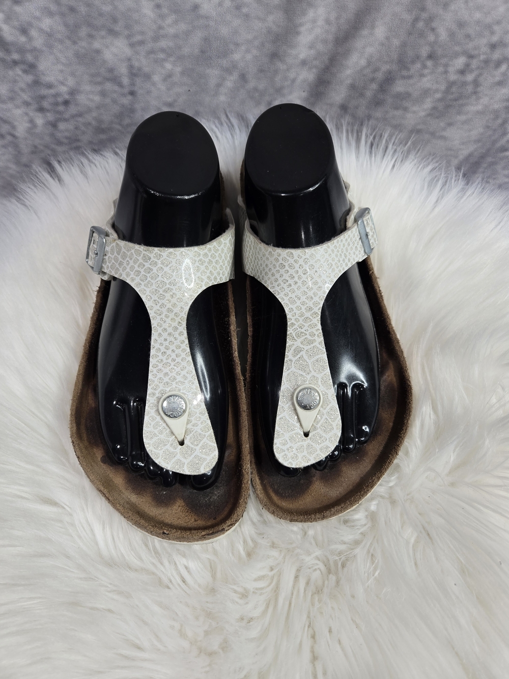 Birkenstock Women’s White T-strap Toe Post Sandals